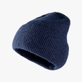 Classic dark blue rib-knit cuffed beanie hat for winter warmth and outdoor style - Navy Blue