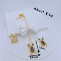Goldenes Käfer-Schmuckset mit Halskette und Ohrringen mit bunten Zirkonia-Steinen - Goldener Käfer Anhänger