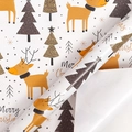 Papier cadeau de Noël en rouleau avec motifs de renne et sapin de Noël doré - Renne Enchanté / 43cm Largeur x 3m Longueur