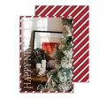 Christmas and New Year kraft paper gift cards featuring holiday scenes and festive stripes - 35*50cm / Style B - New Year Scene Card