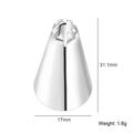 Star shape stainless steel icing nozzle for cake decorating height 31.1mm weight 1.8g - Pattern 35