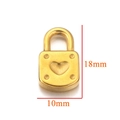 Golden heart lock pendant made of stainless steel with 18mm by 10mm size markings - Lock with Heart-7 / Gold