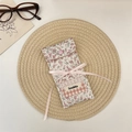 Portable floral print fabric glasses pouch with pink ribbon bow for sunglasses - Pink