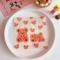 Cute bear pattern transparent small snack sealing bag on a decorative pink background - 2# Multiple Bears