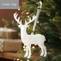 Decorazione natalizia renna bianca glitterata 12x10cm per addobbi per alberi di Natale - Stile A (Renna che Salta)