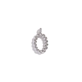 Silver twisted rope oval pendant made of stainless steel with a high-polish finish - Mini Twist Letter Pendant-Steel Color-O