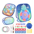 Set gioco di lancio 3 in 1 pieghevole a tema dinosauro con sacchi di sabbia e anelli - Tema Dinosauro Blu (2888-8)