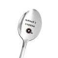 Customized stainless steel coffee spoon with NANA'S coffee engraving and heart cup motif - NANA'S coffee