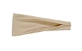 Elastic beige sports headband for running and fitness, soft breathable fabric band - Khaki