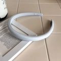 Chic padded light blue satin headband with shimmering texture and inner grip band - Light Blue Silk Satin Headband