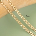 5mm wide flattened O-link chain in 18K gold plated finish for DIY jewelry - Width 5mm / 1m / Gold