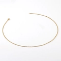 Classic 18K gold plated stainless steel thin pearl link chain necklace for jewelry - Necklace (45cm) / Gold