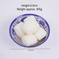 Cuenco de porcelana azul y blanca con bollos al vapor, modelo de comida de 12,6 cm - Pan al Vapor