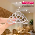 Pettine corona argento con strass per bambine, ideale per compleanni, misura 7x5,5 cm - 20# Pettine per Capelli a Croce con Strass (Medio)