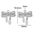 Silver stainless steel bow pendant with 16.5mm height and 16mm width measurements - Style 13 / Steel