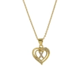 18k gold plated heart necklace with letter X pendant and sparkling crystal accents - Necklace X