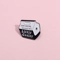 Chic alloy enamel cooler pin with black and white contrast and funny little cooler text - Black and White Cooler Box Style (XZ8524) / Black and White