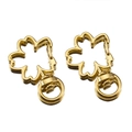 Set di due portachiavi in lega placcata oro a forma di ciliegio con moschettoni a molla - Fiore di ciliegio / 5 Pezzi / Oro