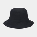 Close-up of black cotton sun hat showing breathable fabric texture and minimalist design - Black