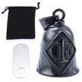 Guardian Bell set in black finish with 1% ER logo including velvet bag and tag - Black (With Velvet Bag And Plate)