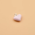 Ciondolo a cuore rosa in argento sterling 925 smaltato per gioielli e collane DIY - Rosa