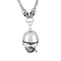 Punk style skull mask pendant necklace in silver stainless steel with skull chain - Sunglasses Cigarette Helmet Skull (KP83338-BDJX)