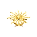 Detailed view of 18K gold plated ring featuring a radiant sunburst design with crystals - Radiant Sunburst Style (G8076697)