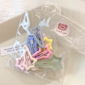 Colorful Y2K star-shaped metal hair clips set in pink, yellow, blue, and green colors - 10pcs Candy Color Meteor Clips