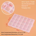 Flat 24-compartment PP storage box in translucent plastic with side hook 19x13.1x1.7cm - 1.7 High Slot 24-Compartment With Hook (19x13x1.7cm)