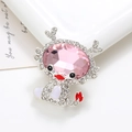 Sparkling rhinestone dragon alloy charm with pink crystal for DIY phone cases and shoes - Silver Base Pink (D2274)