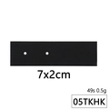Black rectangular earring display card in 7x2cm size with two hanging holes - Black Blank Display Strip (Style 05TKHk) / Small