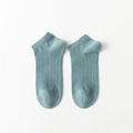 Calcetines cortos de algodón para hombre en azul claro con puños de punto elástico - Talla única / Azul claro (FAQ2)