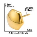 Detailed size specifications for minimalist geometric gold stud earrings in 304 steel - D123-Gold Hexagon