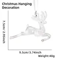 Set of 4 transparent acrylic jumping reindeer ornaments for Christmas tree decoration - Large Clear Reindeer (4PCS/Pack)