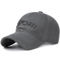Cappellino da baseball in cotone grigio scuro con ricamo 3D in vista frontale - Regolabile / Grigio