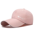 Pink quick-dry baseball cap with reflective brim and long sun visor for outdoor safety - Adjustable / Pink