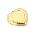 Golden heart-shaped stainless steel pendant with beaded edge detail and glossy finish - Bead Border Gold Style B (KLJ4916-Z)