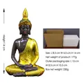 Southeast Asian resin Buddha statue decor in gold and brown finish for home, 14cm height - Thai Buddha