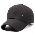Klassische dunkelbraune Baseballkappe mit Fashion-Stickerei und Metallschild-Detail - Grau
