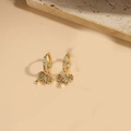 Orecchini a fiocco vintage francesi con zirconi colorati su base dorata - Bowknot (ES2590蝴蝶结)