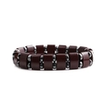 Bracciale magnetico in ematite a doppio strato con perline cilindriche e dischi grigi - Stile Perla Cilindrica Marrone Scuro Opaco (NSHB00302)