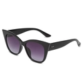 Occhiali da sole cat-eye vintage con montatura nera e lenti viola sfumate per donna - Montatura Nera Grigio Sfumato