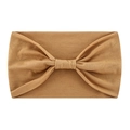 Brown elastic yoga headband with central knot detail for sports and fitness fashion - Light Khaki