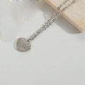 Silver heart pendant necklace with shimmering pave set crystals on white texture - Small Heart (Silver)