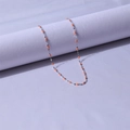 Silver stainless steel chain necklace with minimalist orange enamel oval beads - Steel + Orange / 40+5cm