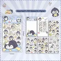 Cute penguin PET stickers set for scrapbooking, includes 4 sheets and 1 base card - Cute Little Penguin (4 Stickers + 1 Base Card)
