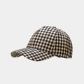Détail du motif pied-de-poule classique sur casquette de baseball bleu et beige - Taille unique / Bleu marine