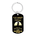 Black stainless steel keychain with golden sentimental message for daughter - CW0059 Mom Inspirational
