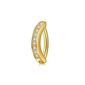 Golden belly button ring featuring curved design and sparkling pavé clear zircons - Gold Curved Rhinestone Clip