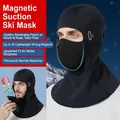 Black fleece magnetic ski mask for windproof thermal protection and face coverage - CTT-052 Thickened Magnetic Balaclava
